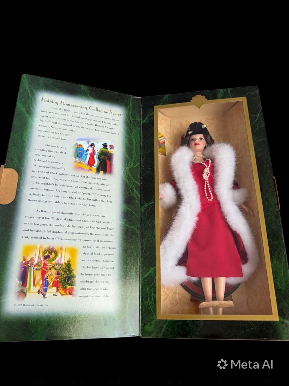 Vintage Barbie Red and White Holiday Collector Doll. 1997